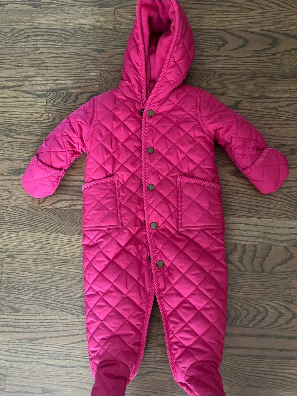 Ralph Lauren Bright Hot Pink quilted snowsuit